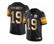 Nike Pittsburgh Steelers #19 JuJu Smith-Schuster Black Men Stitched NFL Limited Gold Rush Jersey