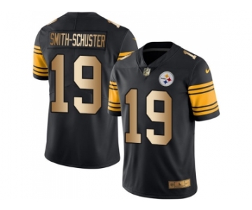 Nike Pittsburgh Steelers #19 JuJu Smith-Schuster Black Men Stitched NFL Limited Gold Rush Jersey