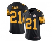 Nike Pittsburgh Steelers #21 Sean Davis Black Men Stitched NFL Limited Rush Jersey