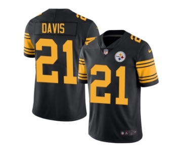 Nike Pittsburgh Steelers #21 Sean Davis Black Men Stitched NFL Limited Rush Jersey