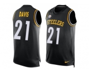 Nike Pittsburgh Steelers #21 Sean Davis Black Team Color Men Stitched NFL Limited Tank Top Jersey