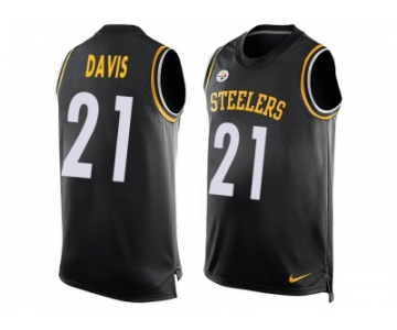 Nike Pittsburgh Steelers #21 Sean Davis Black Team Color Men Stitched NFL Limited Tank Top Jersey