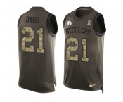 Nike Pittsburgh Steelers #21 Sean Davis Green Men Stitched NFL Limited Salute To Service Tank Top Jersey