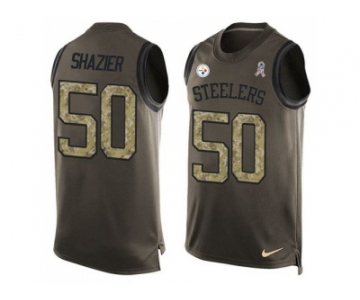Nike Pittsburgh Steelers #50 Ryan Shazier Green Men's Stitched NFL Limited Salute To Service Tank Top Jersey