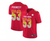 Nike Pittsburgh Steelers #53 Maurkice Pouncey Red Men Stitched NFL Limited AFC 2018 Pro Bowl Jersey