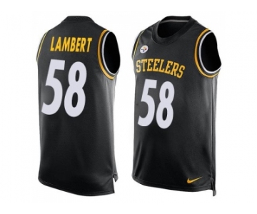 Nike Pittsburgh Steelers #58 Jack Lambert Black Team Color Men's Stitched NFL Limited Tank Top Jersey