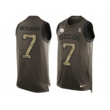 Nike Pittsburgh Steelers #7 Ben Roethlisberger Green Men's Stitched NFL Limited Salute To Service Tank Top Jersey