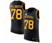 Nike Pittsburgh Steelers #78 Alejandro Villanueva Limited Black Rush Player Name & Number Tank Top NFL Jersey