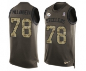 Nike Pittsburgh Steelers #78 Alejandro Villanueva Limited Green Salute to Service Tank Top NFL Jersey