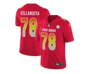 Nike Pittsburgh Steelers #78 Alejandro Villanueva Red Men Stitched NFL Limited AFC 2018 Pro Bowl Jersey