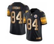 Nike Pittsburgh Steelers #84 Antonio Brown Black Men's Stitched NFL Limited Gold Rush Jersey