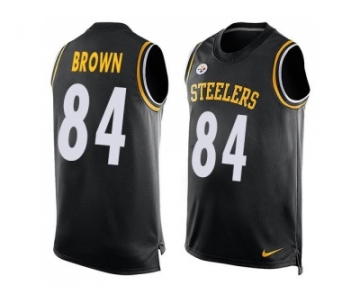 Nike Pittsburgh Steelers #84 Antonio Brown Black Team Color Men's Stitched NFL Limited Tank Top Jersey