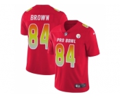 Nike Pittsburgh Steelers #84 Antonio Brown Red Men Stitched NFL Limited AFC 2018 Pro Bowl Jersey