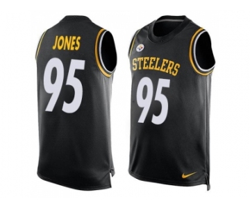 Nike Pittsburgh Steelers #95 Jarvis Jones Black Team Color Men's Stitched NFL Limited Tank Top Jersey