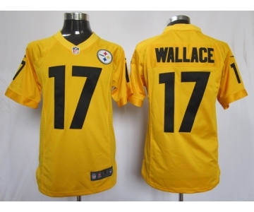 nike nfl jerseys pittsburgh steelers #17 wallace yellow[nike limited]