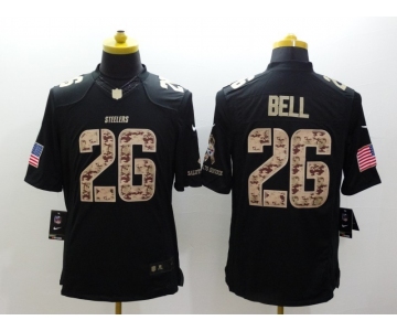 nike nfl jerseys pittsburgh steelers #26 bell black [salute to service limited]