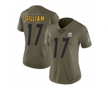 Women Nike Pittsburgh Steelers #17 Joe Gilliam Limited Olive 2017 Salute to Service NFL Jersey