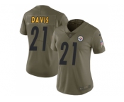 Women Nike Pittsburgh Steelers #21 Sean Davis Olive Stitched NFL Limited 2017 Salute to Service Jersey