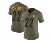 Women Nike Pittsburgh Steelers #22 Terrell Edmunds Olive Stitched NFL Limited 2017 Salute to Service Jersey