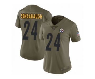 Women Nike Pittsburgh Steelers #24 Coty Sensabaugh Limited Olive 2017 Salute to Service NFL Jersey