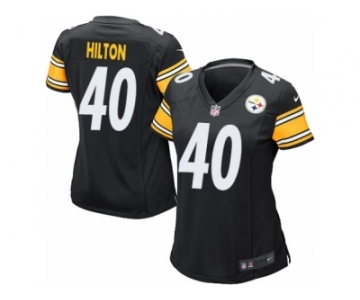 Women Nike Pittsburgh Steelers #40 Mike Hilton Game Black Team Color NFL Jersey