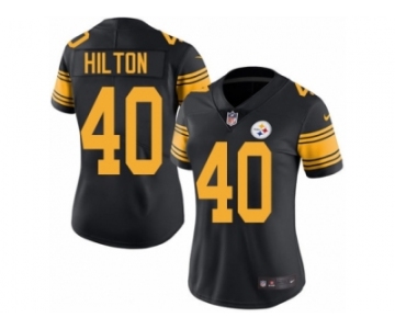 Women Nike Pittsburgh Steelers #40 Mike Hilton Limited Black Rush Vapor Untouchable NFL Jersey