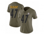 Women Nike Pittsburgh Steelers #47 Mel Blount Limited Olive 2017 Salute to Service NFL Jersey