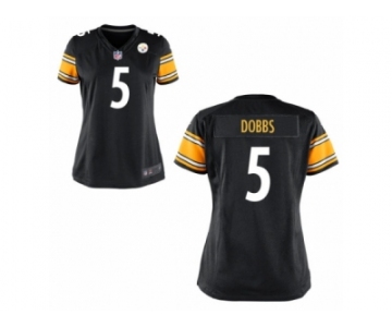 Women Nike Pittsburgh Steelers #5 Joshua Dobbs Black Game Jerseys