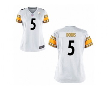 Women Nike Pittsburgh Steelers #5 Joshua Dobbs White Game Jerseys