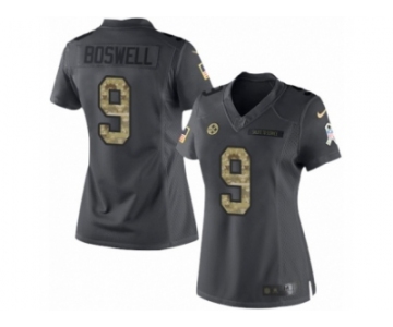 Women Nike Pittsburgh Steelers #9 Chris Boswell Limited Black 2016 Salute to Service NFL Jersey