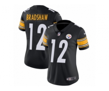 Women's Nike Pittsburgh Steelers #12 Terry Bradshaw Vapor Untouchable Limited Black Team Color NFL Jersey