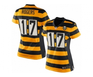 Women's Nike Pittsburgh Steelers #17 Eli Rogers Limited Yellow Black Alternate 80TH Anniversary Throwback NFL Jersey