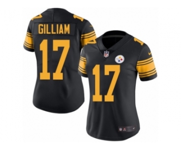 Women's Nike Pittsburgh Steelers #17 Joe Gilliam Limited Black Rush NFL Jersey