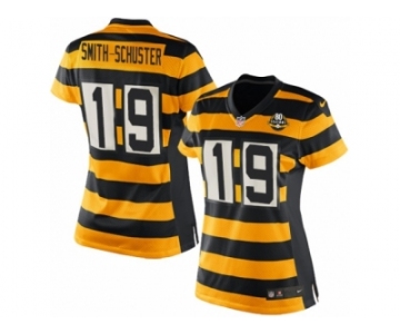 Women's Nike Pittsburgh Steelers #19 JuJu Smith-Schuster Limited Yellow Black Alternate 80TH Anniversary Throwback NFL Jersey