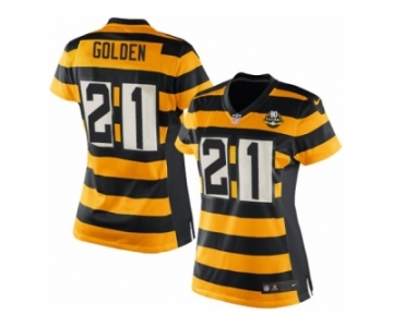 Women's Nike Pittsburgh Steelers #21 Robert Golden Limited Yellow Black Alternate 80TH Anniversary Throwback NFL Jersey