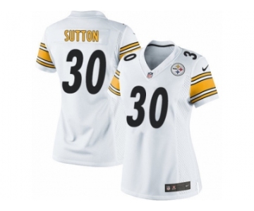 Women's Nike Pittsburgh Steelers #30 Cameron Sutton Limited White NFL Jersey
