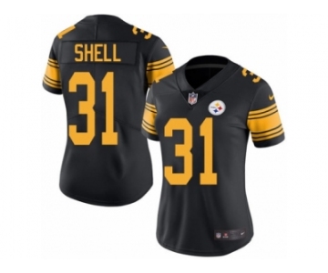 Women's Nike Pittsburgh Steelers #31 Donnie Shell Limited Black Rush NFL Jersey