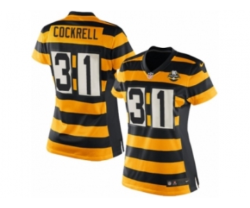 Women's Nike Pittsburgh Steelers #31 Ross Cockrell Limited Yellow Black Alternate 80TH Anniversary Throwback NFL Jersey