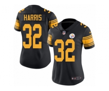 Women's Nike Pittsburgh Steelers #32 Franco Harris Limited Black Rush NFL Jersey