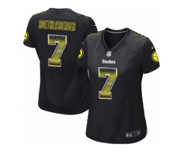 Women's Nike Pittsburgh Steelers #7 Ben Roethlisberger Limited Black Strobe NFL Jersey