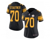 Women's Nike Pittsburgh Steelers #70 Ernie Stautner Limited Black Rush NFL Jersey