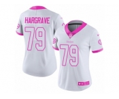 Women's Nike Pittsburgh Steelers #79 Javon Hargrave Limited White Pink Rush Fashion NFL Jersey