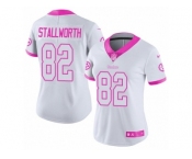 Women's Nike Pittsburgh Steelers #82 John Stallworth Limited White Pink Rush Fashion NFL Jersey