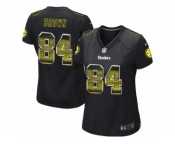 Women's Nike Pittsburgh Steelers #84 Antonio Brown Limited Black Strobe NFL Jersey