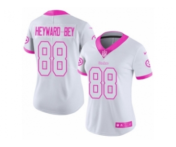 Women's Nike Pittsburgh Steelers #88 Darrius Heyward-Bey Limited White Pink Rush Fashion NFL Jersey