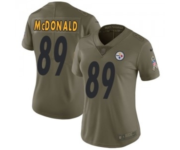 Women's Nike Pittsburgh Steelers #89 Vance McDonald Limited Olive 2017 Salute to Service NFL Jersey