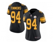 Women's Nike Pittsburgh Steelers #94 Lawrence Timmons Limited Black Rush NFL Jersey