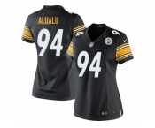 Women's Nike Pittsburgh Steelers #94 Tyson Alualu Limited Black Team Color NFL Jersey