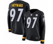 Women's Nike Pittsburgh Steelers #97 Cameron Heyward Limited Black Therma Long Sleeve NFL Jersey