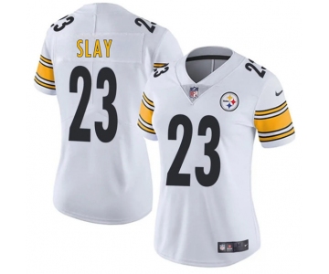Women's Pittsburgh Steelers #23 Darius Slay White 2025 Vapor Untouchable Limited Football Stitched Jersey